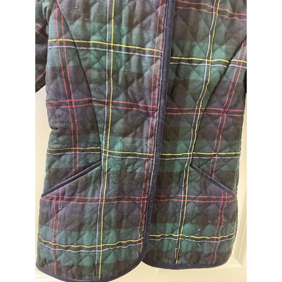 Brooks Brothers Quilted Plaid Coat Tartan Style Wool Exterior Size Girl XS - Picture 2 of 14